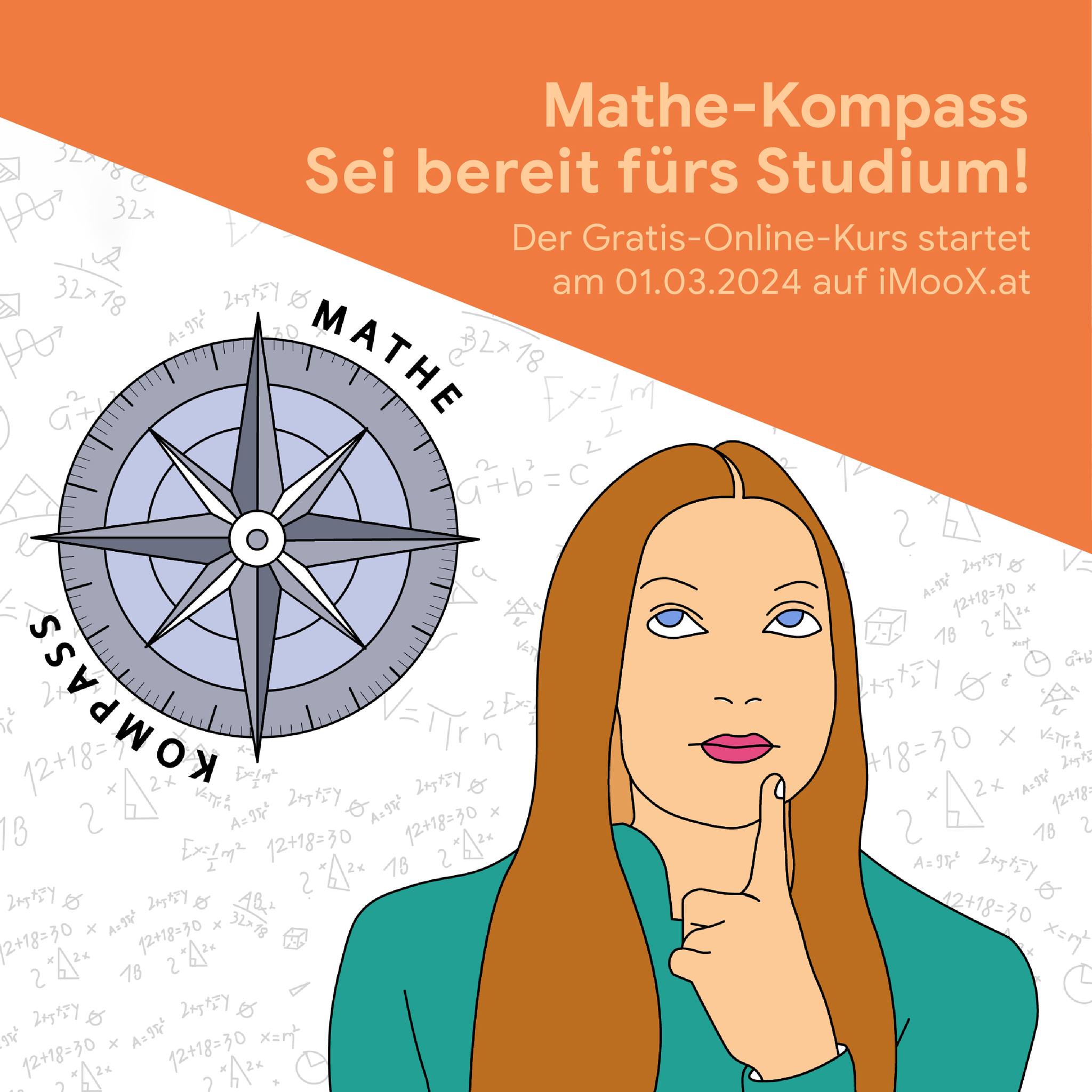 Der MOOC „Mathe-Kompass - Sei bereit fürs Studium!“ wiederholt mit dir nochmal die folgenden ...