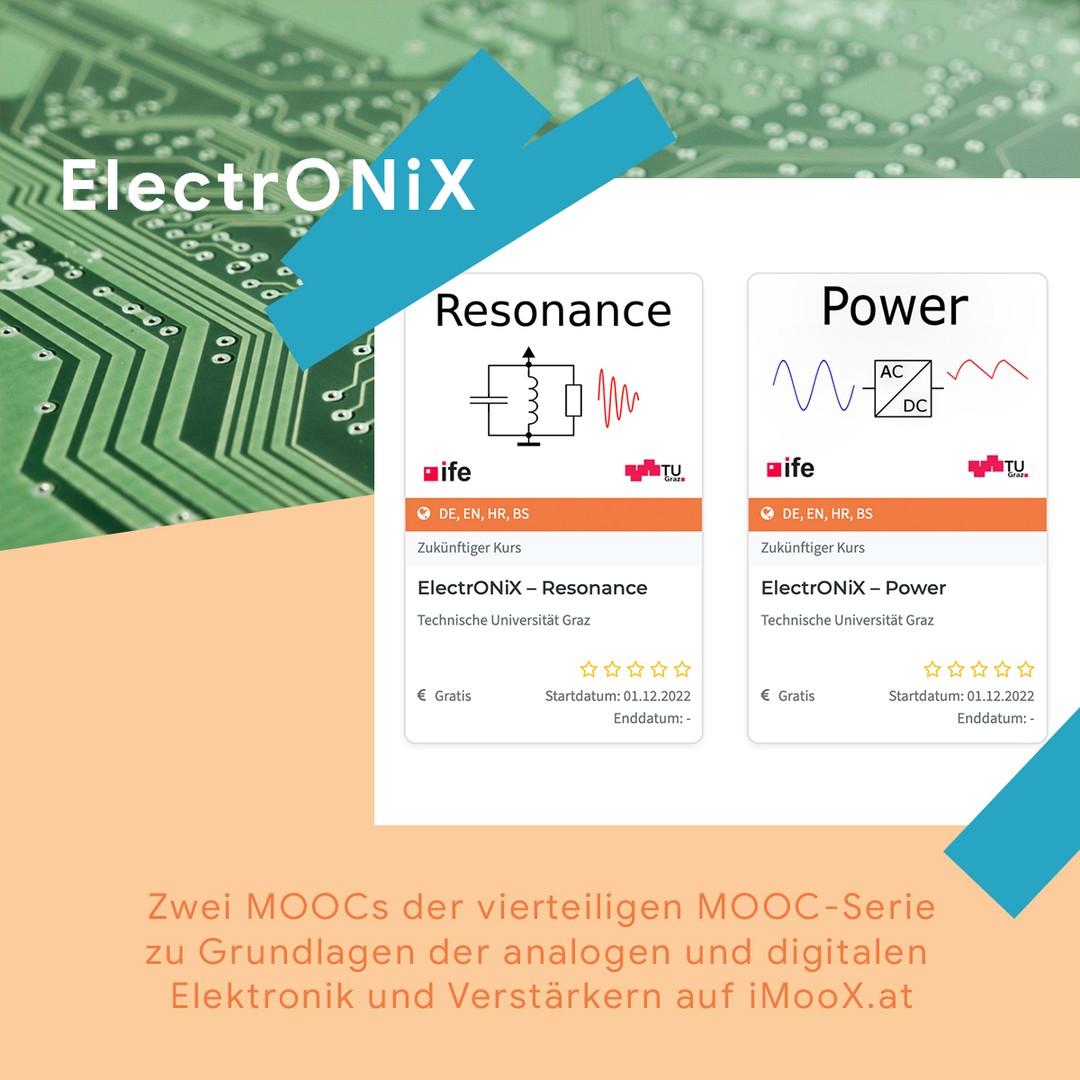 Zwei neue MOOCs sind heute gestartet! 🤩 Sie sind Teil der ElectrONiX-MOOC-Serie ➡️ https://imoox....