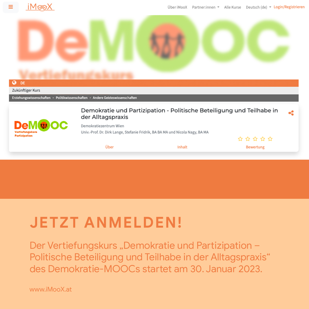 Das Ziel des MOOCs „Demokratie und Partizipation - Politische Beteiligung und Teilhabe in der ...