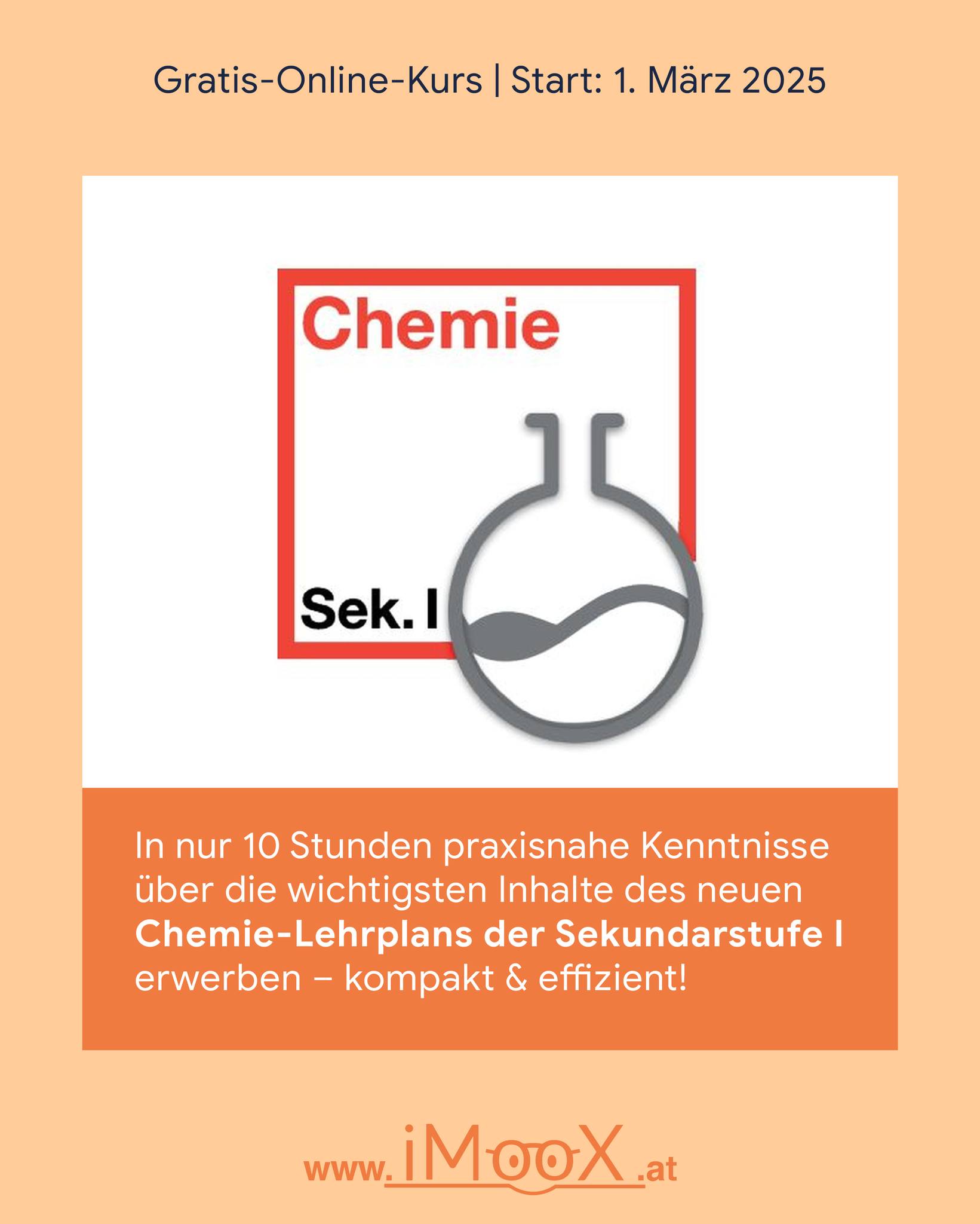 📢 Neues Startdatum: MOOC zum Chemie-Lehrplan!

🔬 Erhalte einen kompakten Einblick in die Inhalte ...