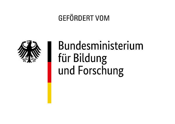 Logo des BMBF mit dem Zusatz   „Gefördert vom“