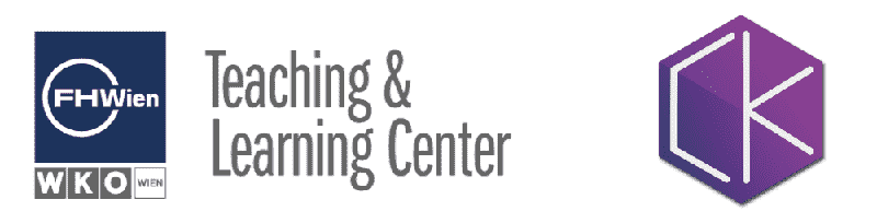 FHWien der WKW Teaching and Learning Center Logo und CK Logo